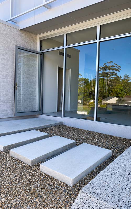 Commercial glass shopfront and entry