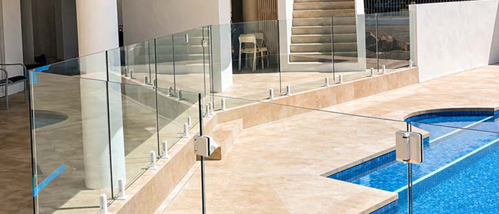 Glass pool fencing and balustrading at residential property